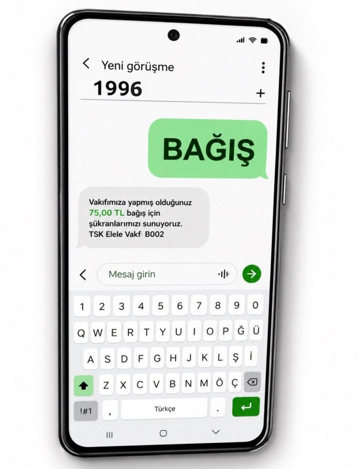 SMS ile bağış: BAGIS yazıp 1995'e gönderin
